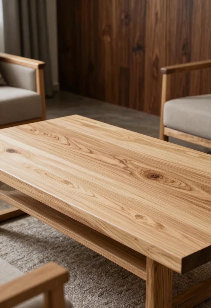 18 Mixing Dark and Light Wood Furniture in Living Room - 10. Highlight Wood Grain 1