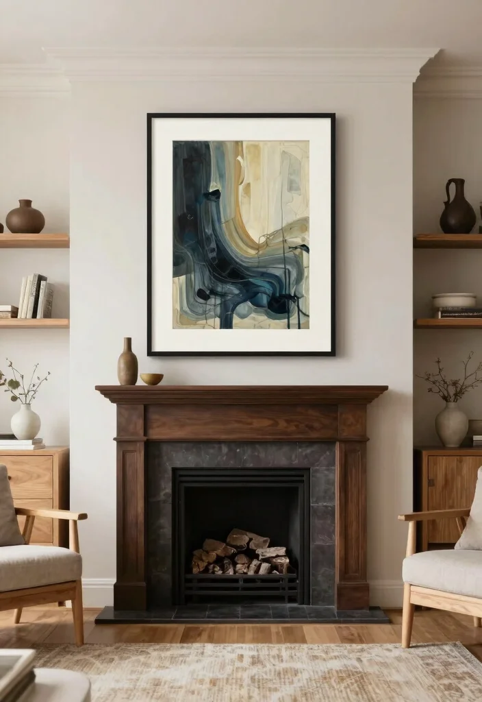 18 Mixing Dark and Light Wood Furniture in Living Room - 7. Create a Focal Point 1