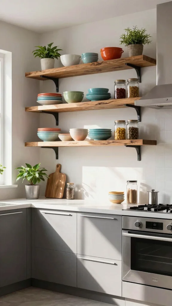 18 Restaurant Kitchen Design Ideas: Professional Layouts for Home - 1. Open Shelving for Easy Access 1