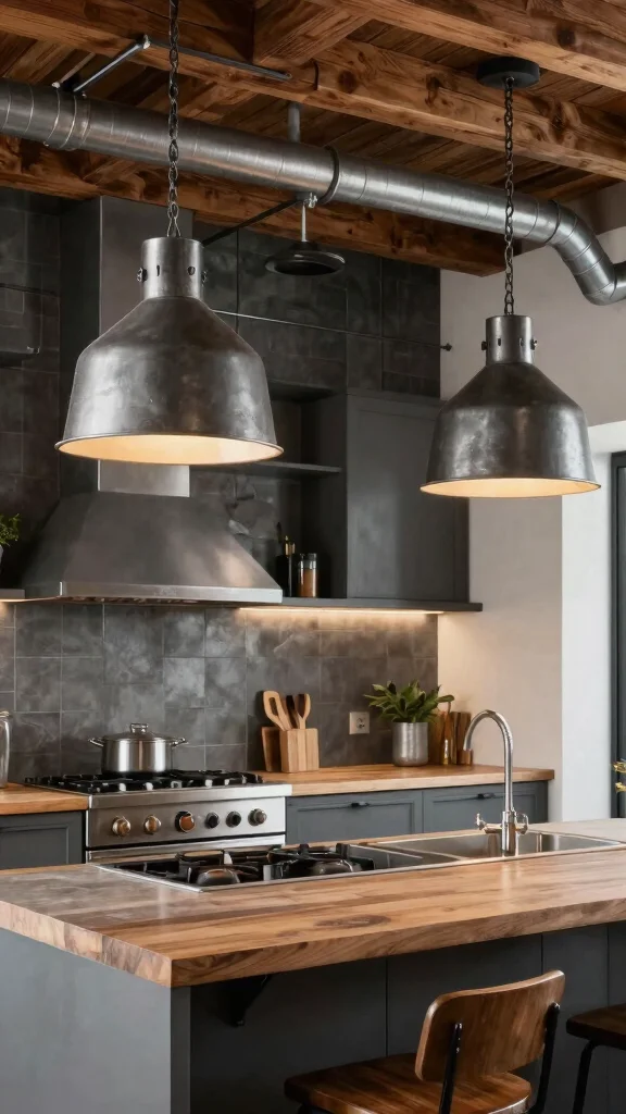 18 Restaurant Kitchen Design Ideas: Professional Layouts for Home - 2. Industrial-Style Fixtures 1