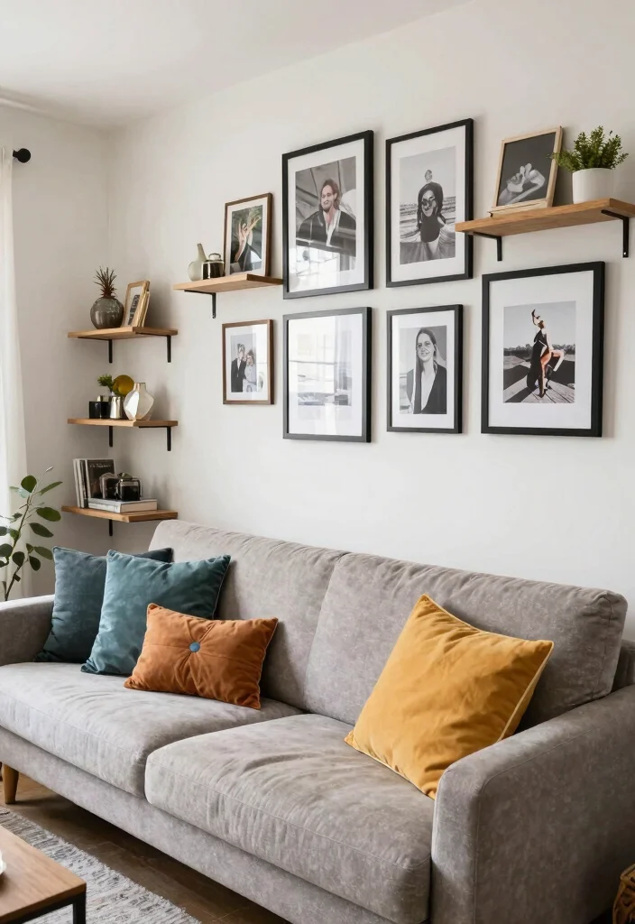 18 Small Apartment Living Room Layout and Furniture Arrangement Ideas - 14. Personal Touches 1