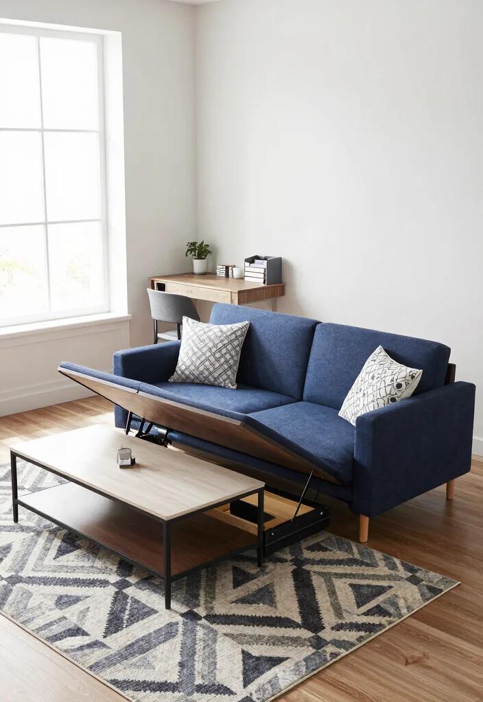 18 Small Apartment Living Room Layout and Furniture Arrangement Ideas - 2. Multifunctional Furniture 1