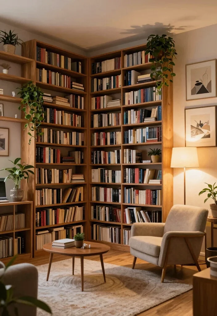 18 Small Apartment Living Room Layout and Furniture Arrangement Ideas - 6. Vertical Space Utilization 1