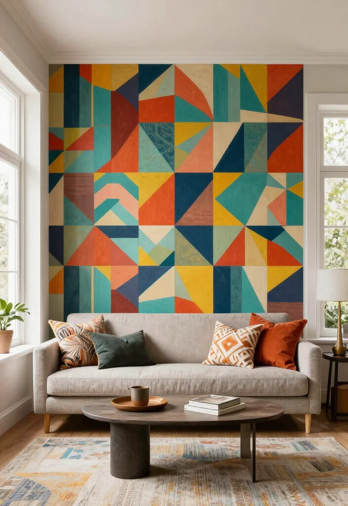 18 Small Apartment Living Room Layout and Furniture Arrangement Ideas - 7. Colorful Accent Walls 1