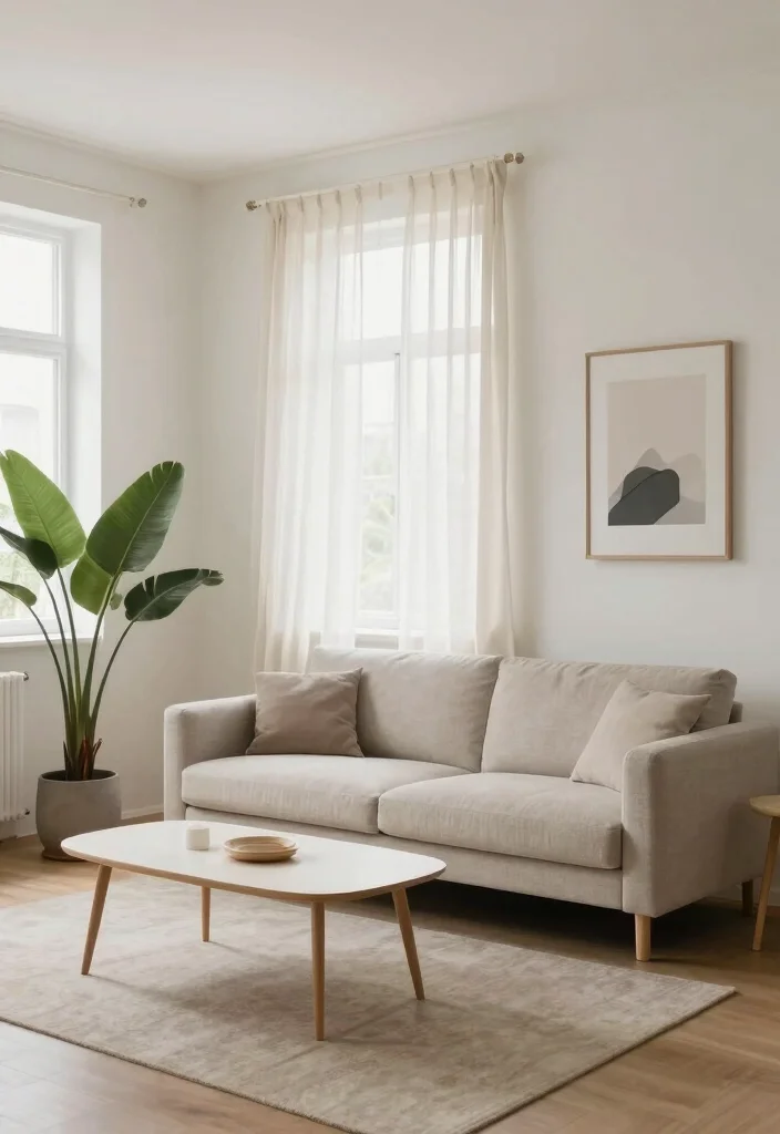 18 Small Apartment Living Room Layout and Furniture Arrangement Ideas - 8. Minimalist Design 1