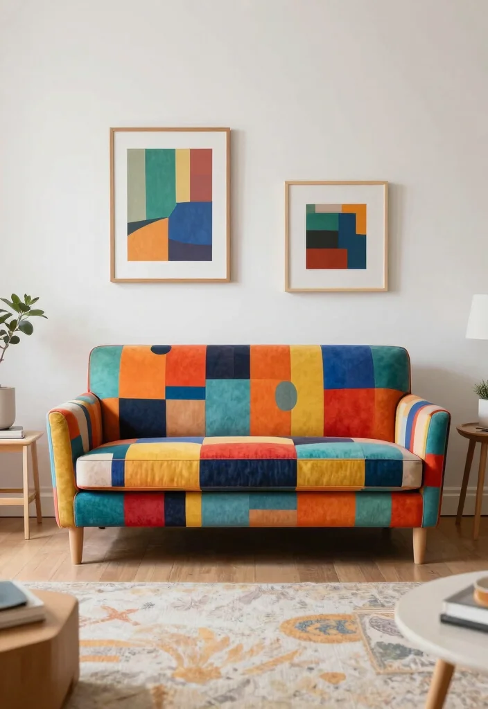 18 Sofa Set Ideas for Living Room Furniture - 13. Artistic Statement Sofa 1