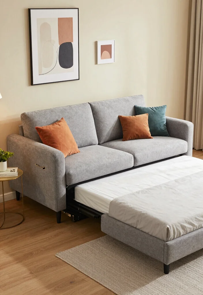 18 Space-Saving Furniture Ideas for Small Living Rooms - 1. Sofa Beds: The Ultimate Two-in-One 1