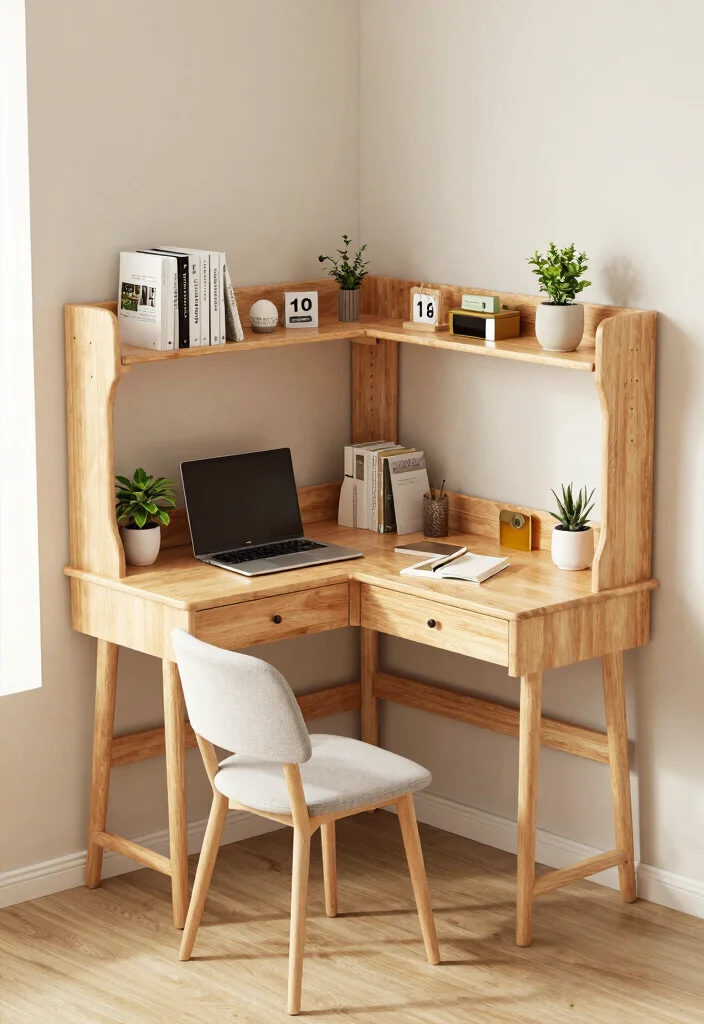 18 Space-Saving Furniture Ideas for Small Living Rooms - 11. Corner Desks: Utilizing Every Inch 1