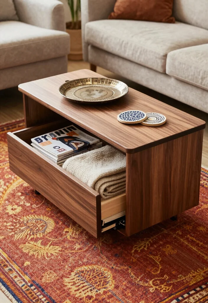 18 Space-Saving Furniture Ideas for Small Living Rooms - 3. Lift-Top Coffee Tables: Practical and Chic 1