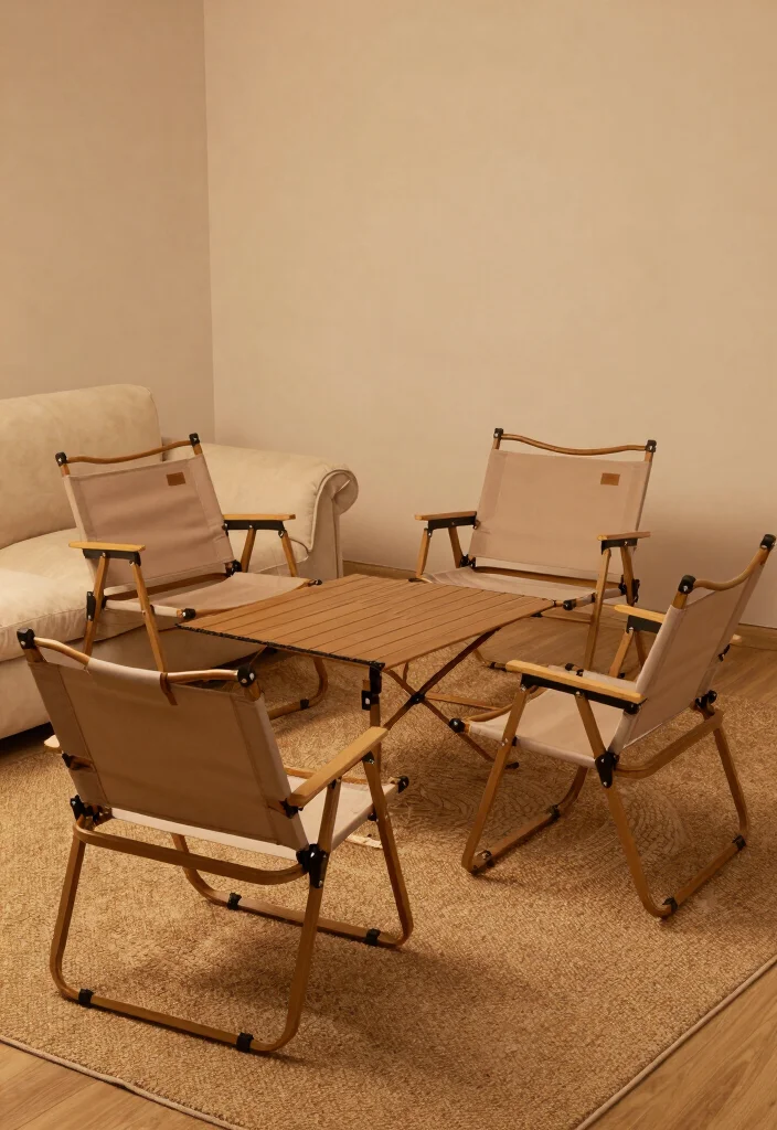 18 Space-Saving Furniture Ideas for Small Living Rooms - 5. Folding Chairs: Easy and Elegant Seating 1