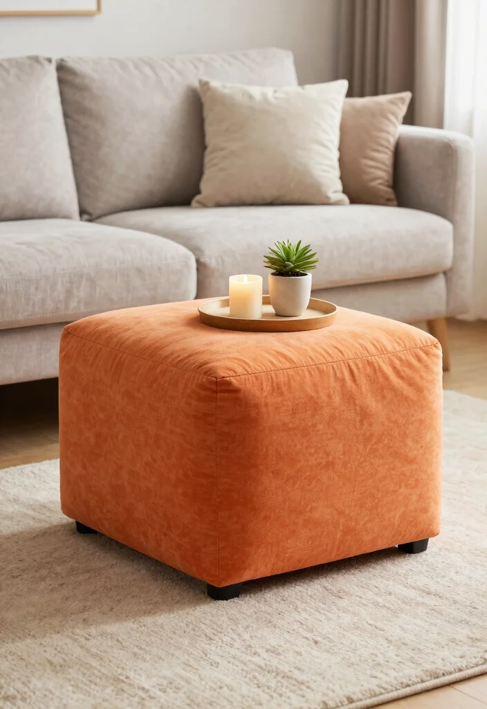 18 Space-Saving Furniture Ideas for Small Living Rooms - 6. Ottomans with Storage: Double Duty Seating 1