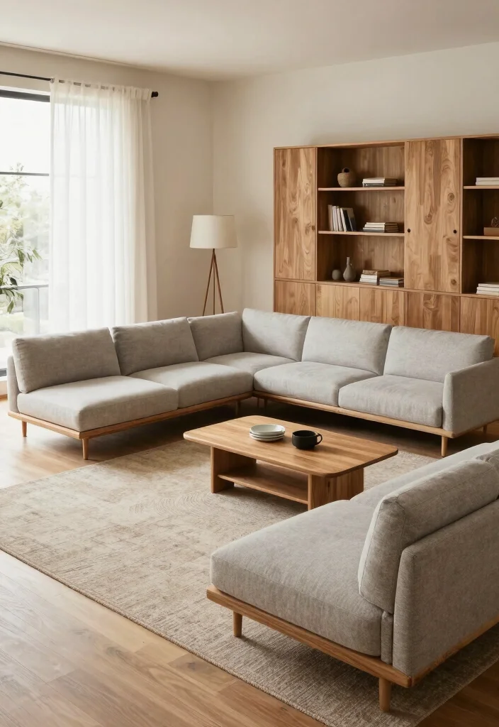18 Sustainable Mid-Century Modern Living Room Furniture Ideas - 17. Modular Furniture Systems 1