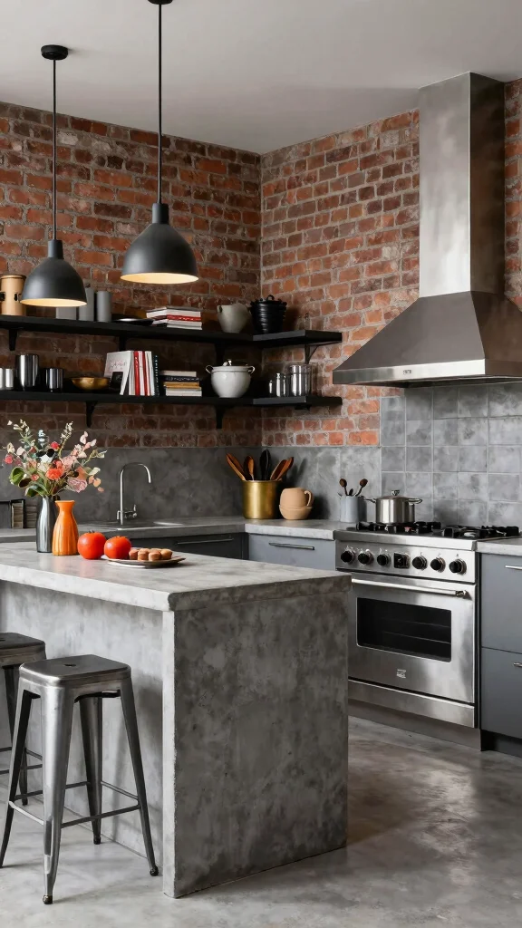 18 U-Shaped Kitchen Design Ideas: Functional Layout & Style Tips - 5. Industrial Edge 1
