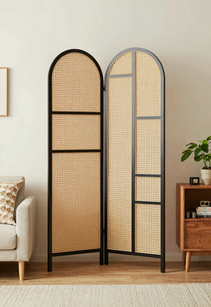 18 Ways to Arrange Furniture in a Small Living Room - 11. Use Decorative Screens 1