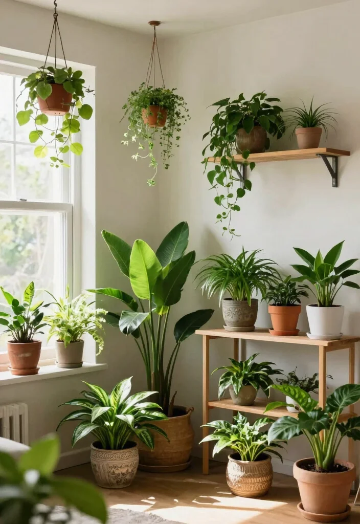 18 Ways to Arrange Furniture in a Small Living Room - 16. Incorporate Nature 1