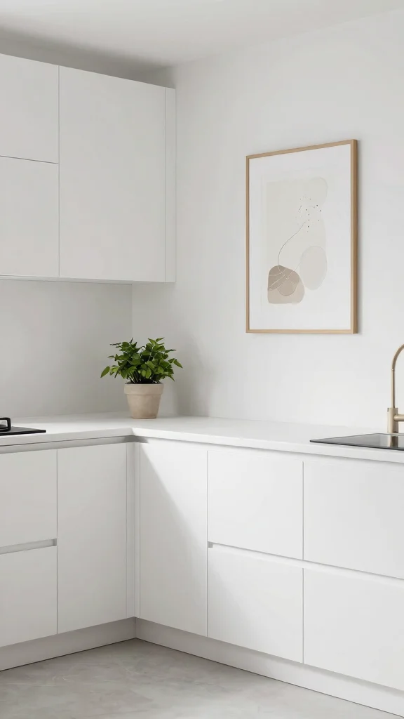 18 White Kitchen Design Ideas: Clean, Bright, and Timeless - 14. Minimal Decorative Elements 1