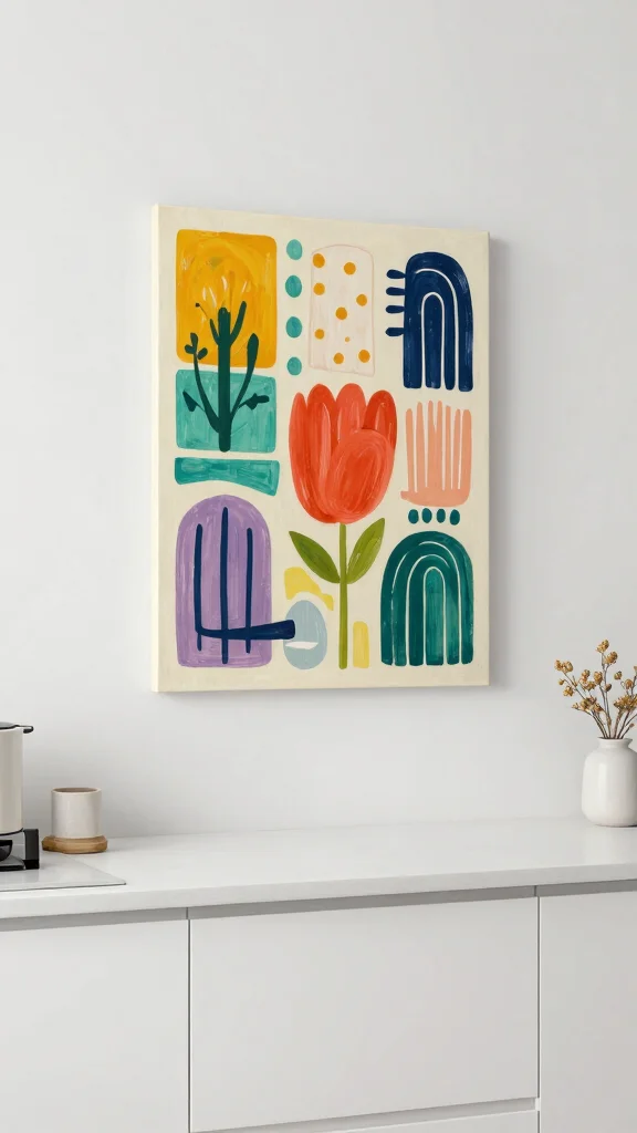 18 White Kitchen Design Ideas: Clean, Bright, and Timeless - 15. Inspirational Wall Art 1