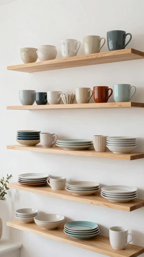 18 White Kitchen Design Ideas: Clean, Bright, and Timeless - 3. Open Shelving Displays 1