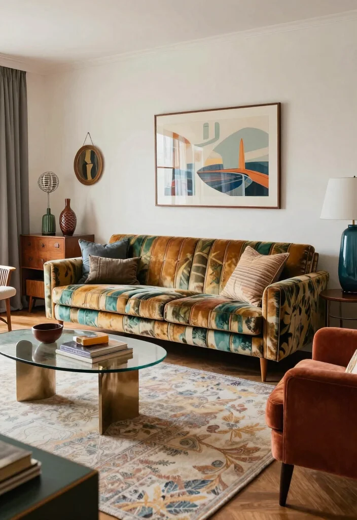 19 Art Deco 1920s Living Room Furniture Ideas - 19. Mixing Modern and Vintage 1