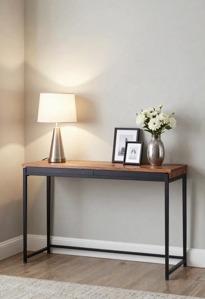 19 Best Furniture for a Small Living Room - 3. Slim Console Table 1