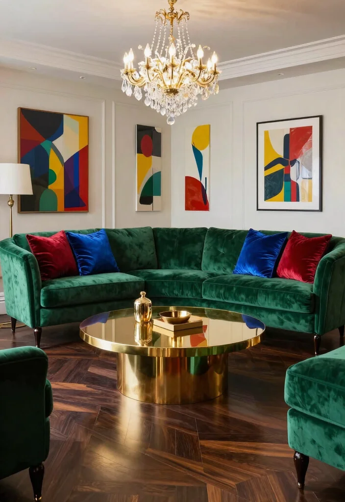 19 Dark Wood Floors Living Room Furniture Color Schemes - 2. Bold Jewel Tones 1