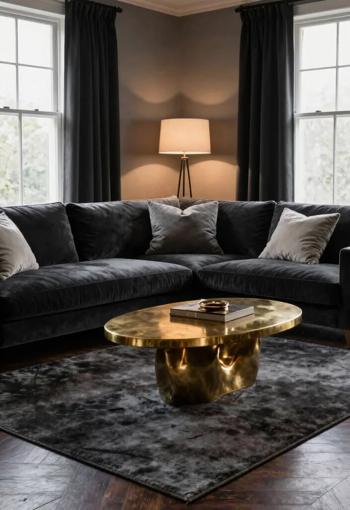 19 Dark Wood Floors Living Room Furniture Color Schemes - 6. Dark and Moody 1