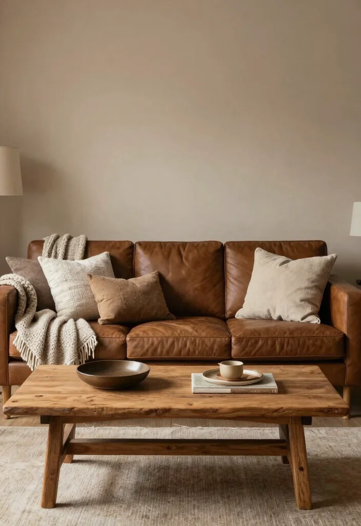 19 Eco-Friendly Paint Colors for Living Room with Brown Furniture - 3. Warm Taupe 1