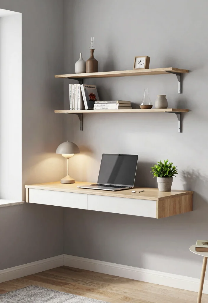 19 Furniture Ideas for Small Spaces in Living Room - 10. Floating Desks 1