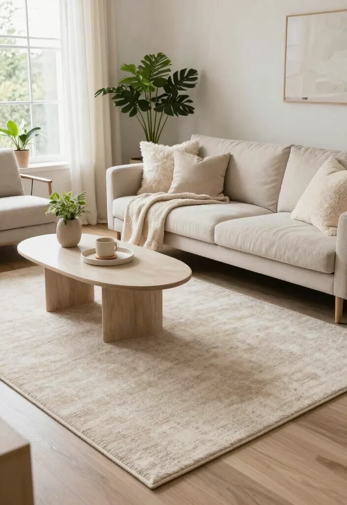 19 Furniture Ideas for Small Spaces in Living Room - 11. Large Area Rugs 1