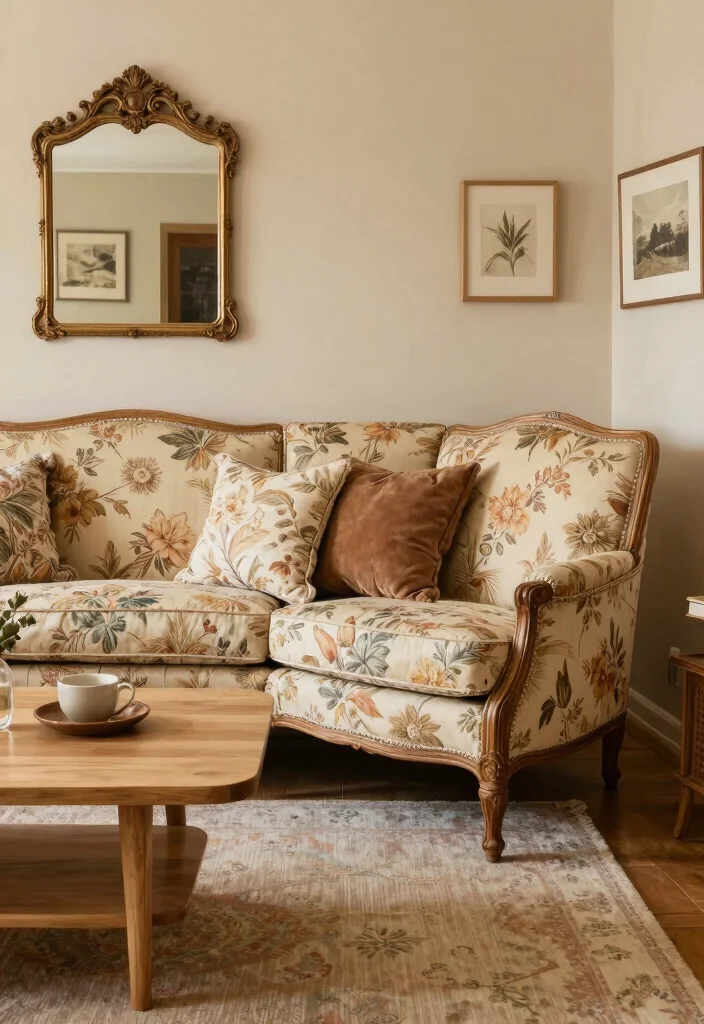 19 Furniture Ideas for Small Spaces in Living Room - 14. Vintage Finds 1