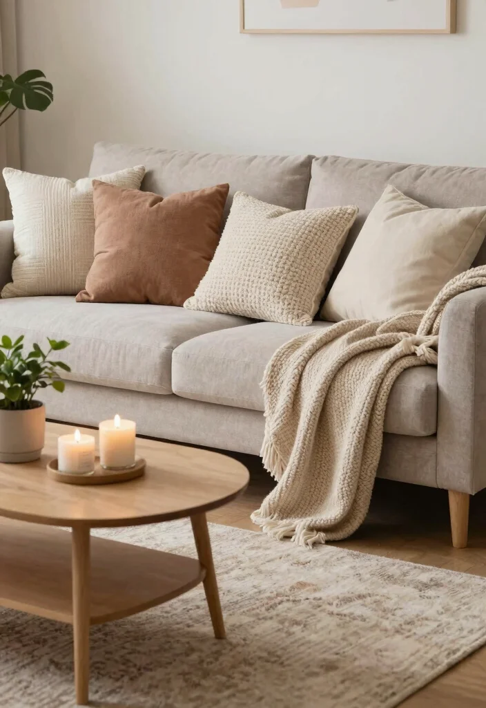 19 Furniture Ideas for Small Spaces in Living Room - 18. Textured Fabrics 1