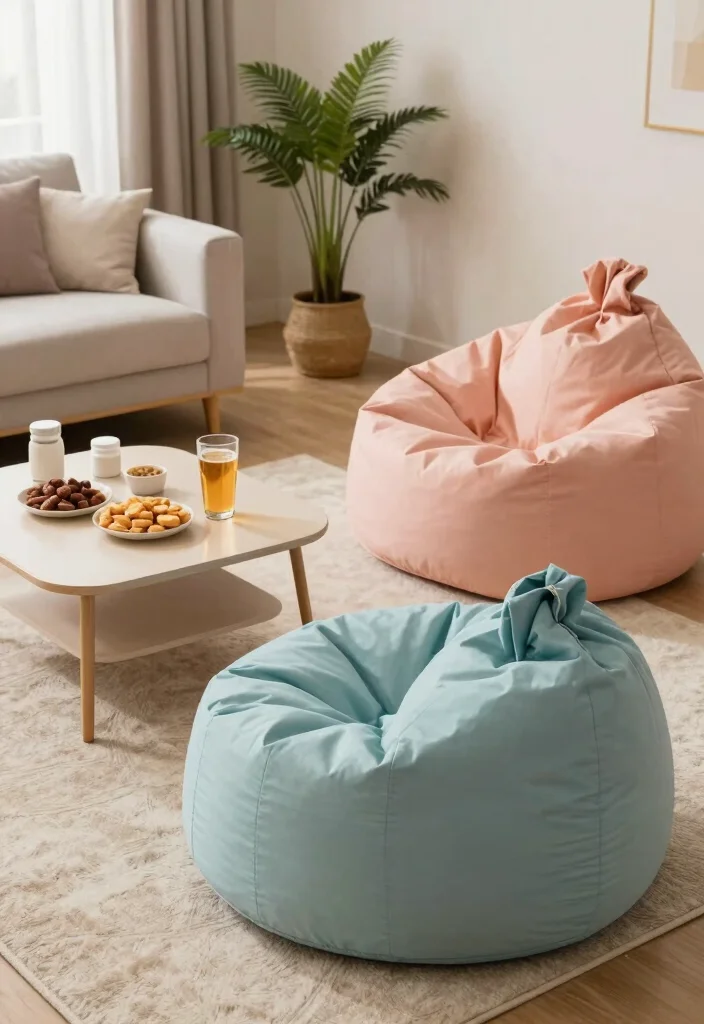 19 Furniture Ideas for Small Spaces in Living Room - 9. Bean Bags 1