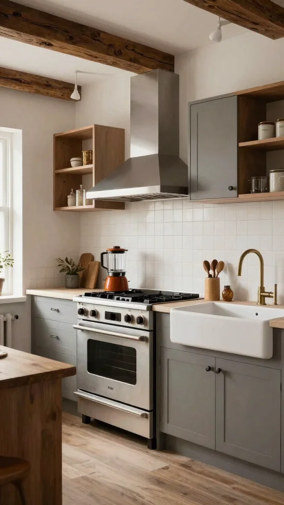 19 Green Kitchen Design Ideas: Sustainable Decor & Natural Colors - 12. Vintage Charm with a Modern Twist 1