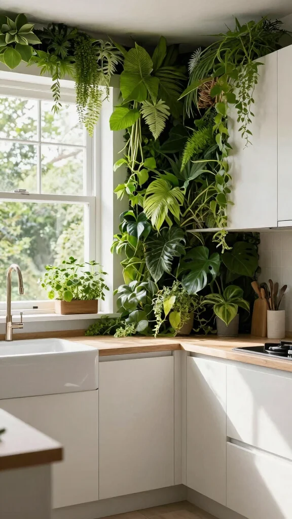 19 Green Kitchen Design Ideas: Sustainable Decor & Natural Colors - 2. Biophilic Design 1