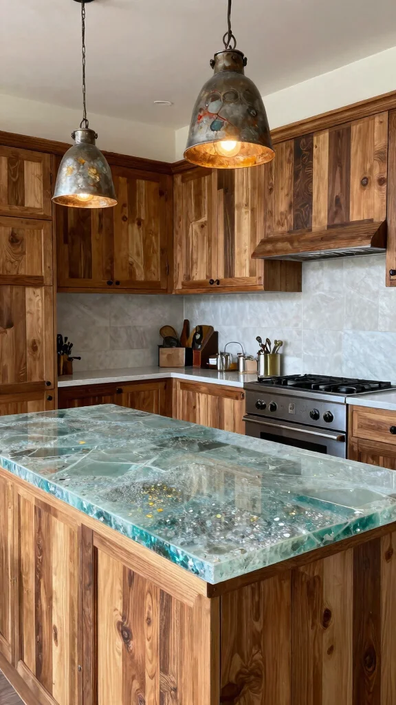 19 Green Kitchen Design Ideas: Sustainable Decor & Natural Colors - 3. Recycled Materials 1