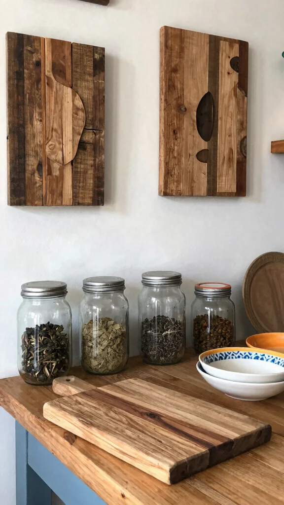 19 Green Kitchen Design Ideas: Sustainable Decor & Natural Colors - 5. Upcycled Kitchen Accessories 1