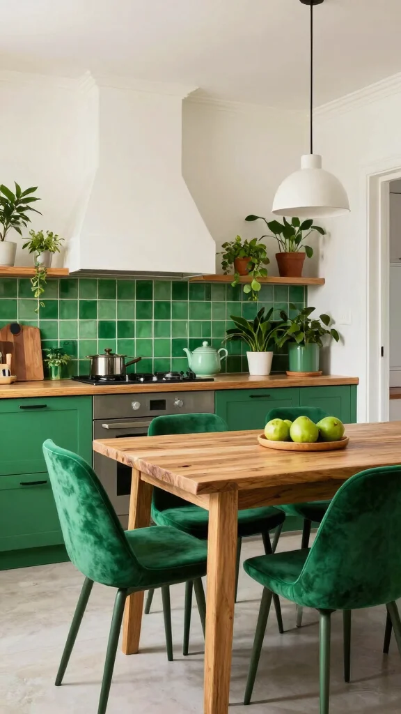 19 Green Kitchen Design Ideas: Sustainable Decor & Natural Colors - 6. Green Color Accents 1