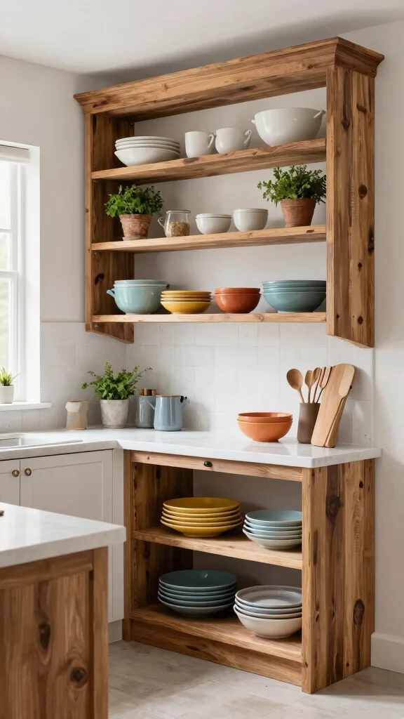 19 Green Kitchen Design Ideas: Sustainable Decor & Natural Colors - 8. Open Shelving with a Green Twist 1