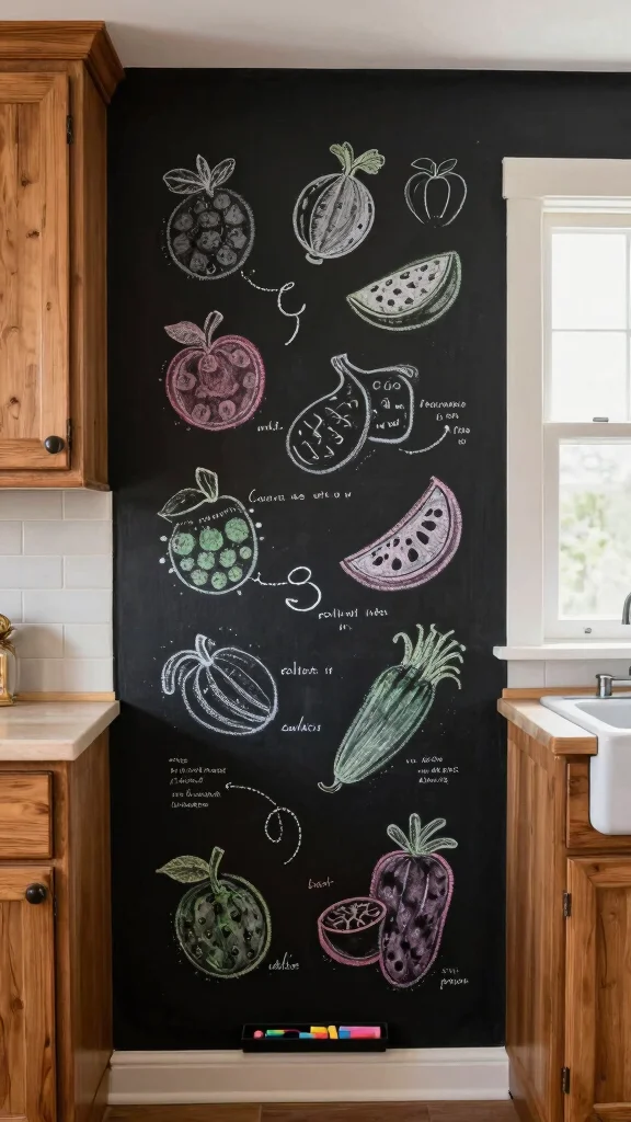 19 Kitchen Wall Design Ideas: Paint, Wallpaper & Accent Features - 1. Eco-Friendly Chalkboard Paint 1