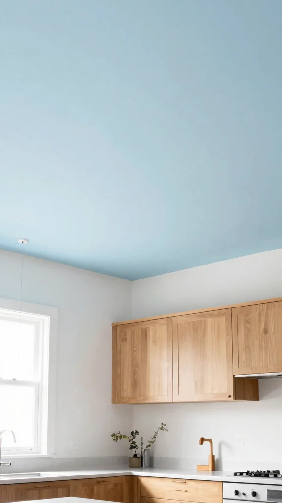 19 Kitchen Wall Design Ideas: Paint, Wallpaper & Accent Features - 14. Painted Ceiling for a Unique Twist 1