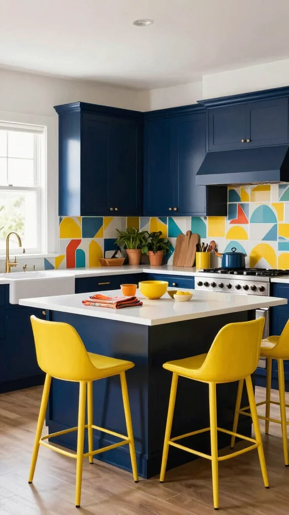 19 L-Shaped Kitchen Design Ideas: Efficient Layouts for Modern Homes - 3. Bold Color Accents 1