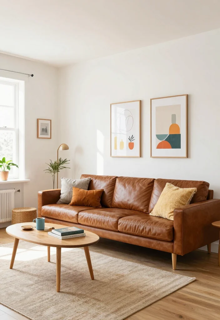 19 Living Room Paint Color Ideas with Brown Furniture - 19. Creamy White 1