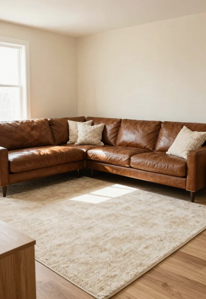 19 Living Room Paint Color Ideas with Brown Furniture - 4. Creamy Beige 1