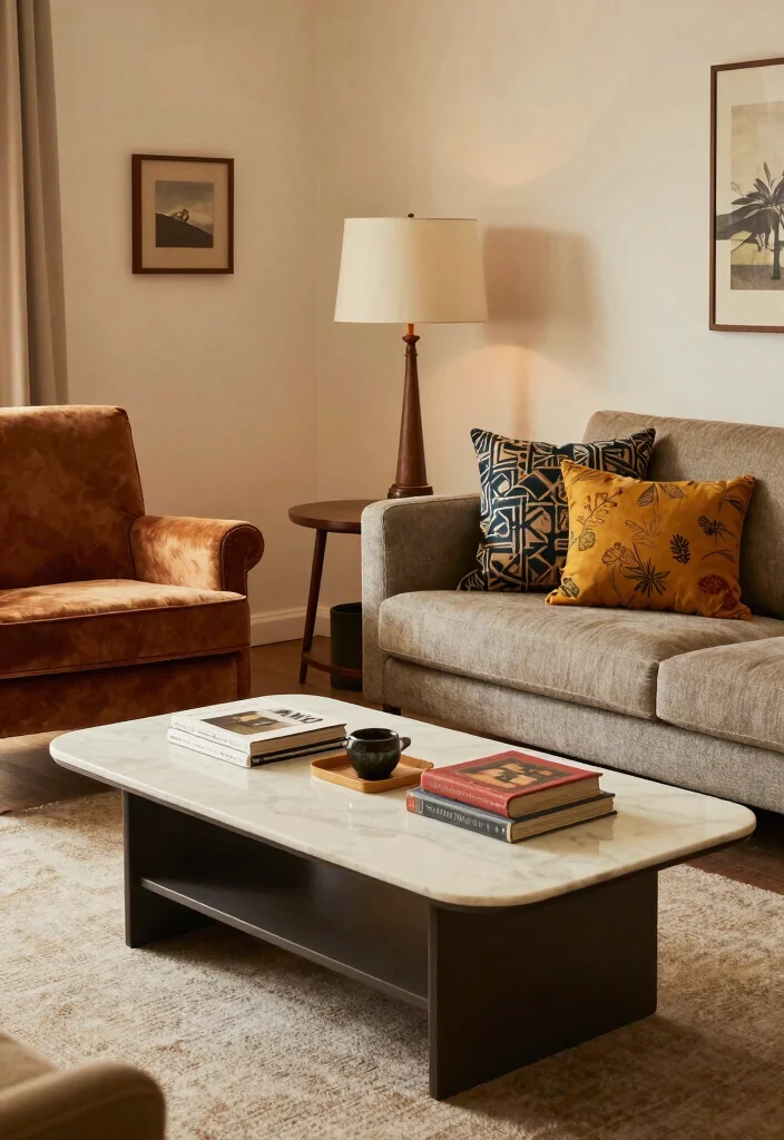 19 Mismatched Living Room Furniture Mix & Match Ideas - 15. Balance Old and New: A Harmonious Blend 1