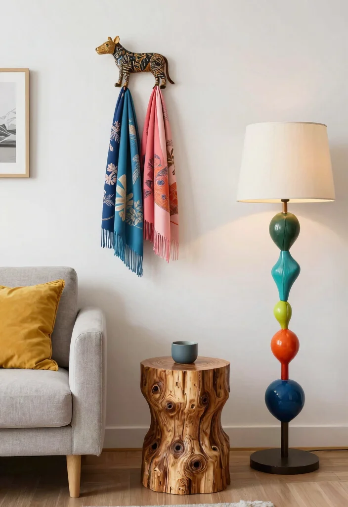 19 Mismatched Living Room Furniture Mix & Match Ideas - 16. Quirky Functional Decor: Have Fun! 1