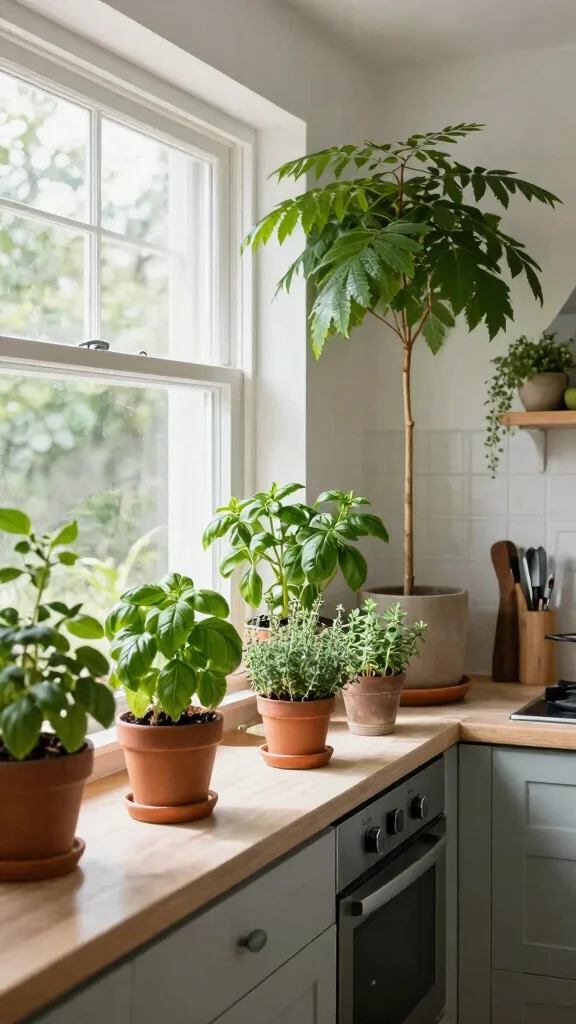 19 Organic Modern Kitchen Design Ideas: Nature Meets Minimalism - 10. Indoor Plants 1