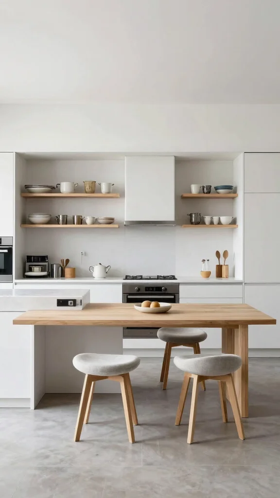 19 Organic Modern Kitchen Design Ideas: Nature Meets Minimalism - 11. Multi-Functional Furniture 1