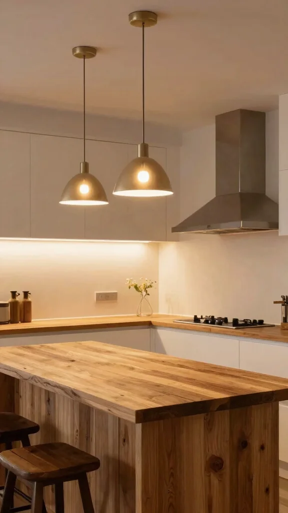 19 Organic Modern Kitchen Design Ideas: Nature Meets Minimalism - 15. Layered Lighting 1