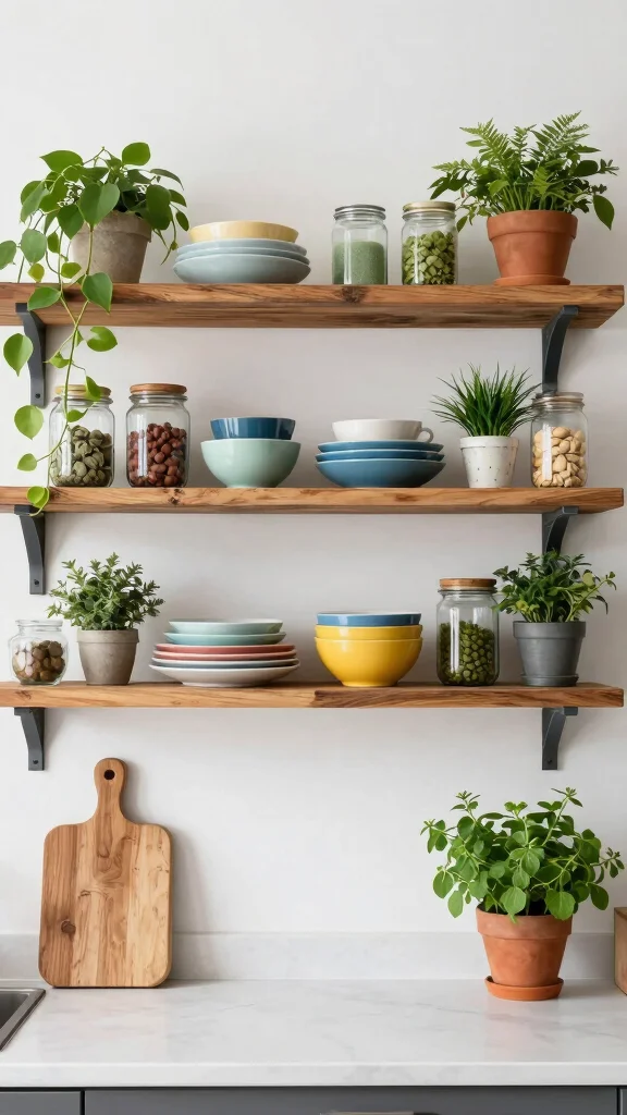 19 Organic Modern Kitchen Design Ideas: Nature Meets Minimalism - 4. Open Shelving 1