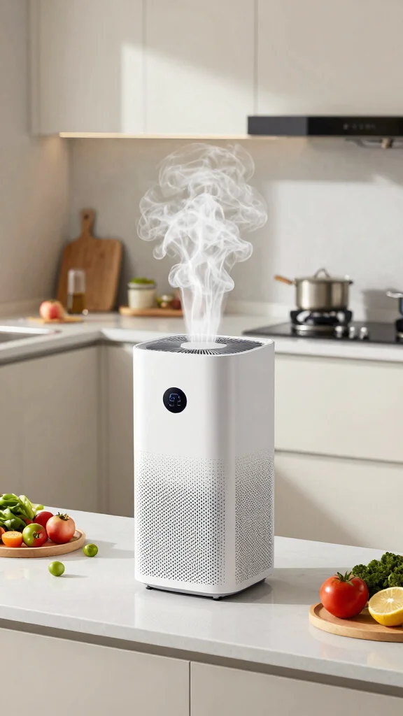 19 Smart Kitchen Design Ideas: Technology & Innovation in Cooking - 17. Smart Air Purifiers for Cooking Fumes 1